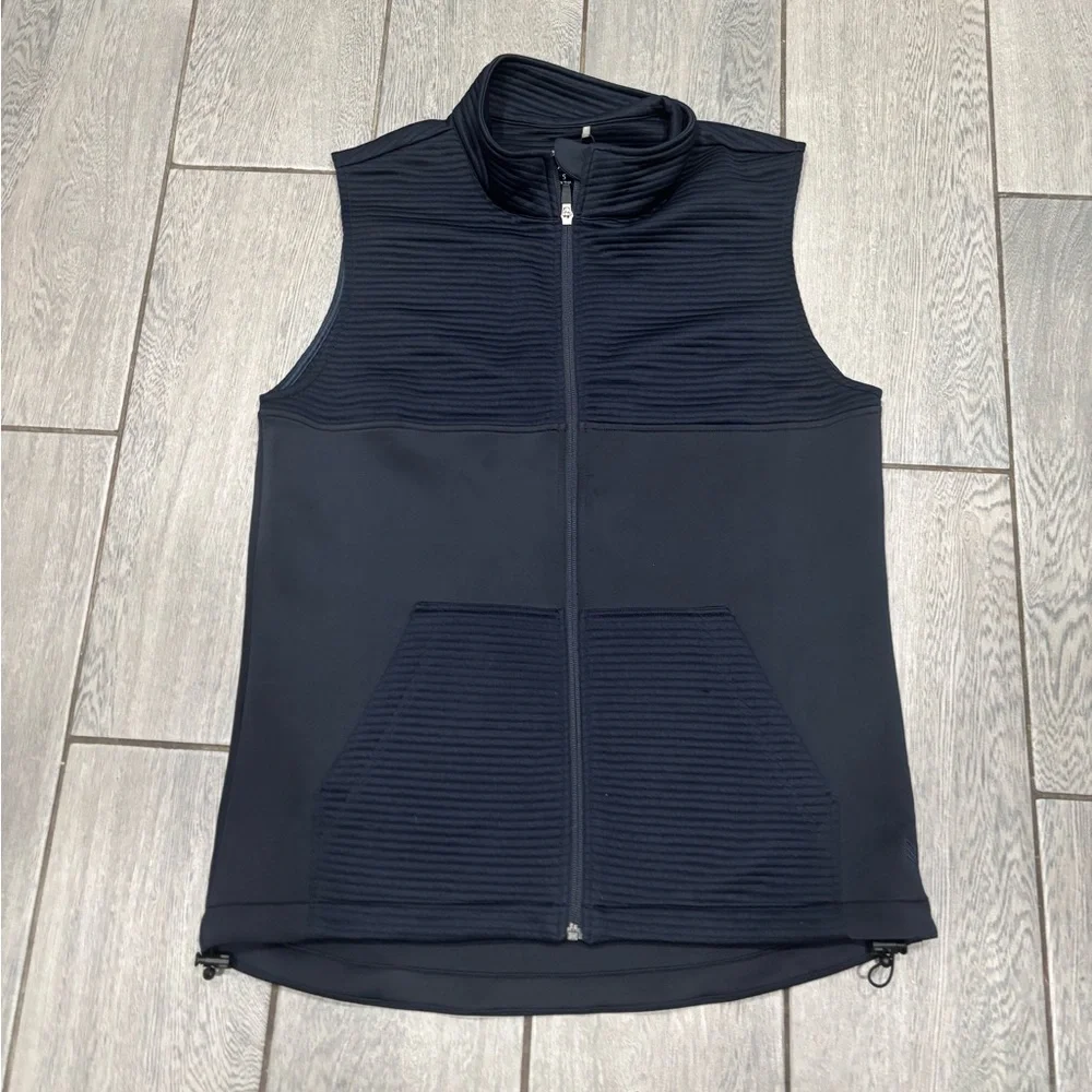 Zyia Men’s Technical Zip Front Athletic Ribbed Casual Dri Fit Vest Small - Picture 2 of 8